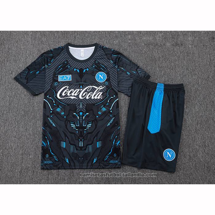 Chandal del Napoli Manga Corta 25/26 Negro - Pantalon Corto